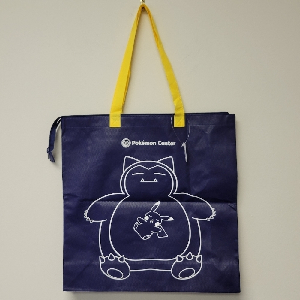 Pokemon Center Snorlax Pikachu Japan Extra Large Blue Tote Bag